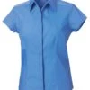 Russell Collection Ladies' Cap Sleeve Fitted Polycotton Poplin Shirt