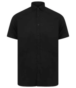Henbury Modern Short Sleeve Slim Fit Oxford Shirt