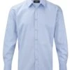 Russell Collection Mens Long Sleeve Tailored Herringbone Shirt