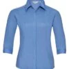 Russell Collection Ladies' 3/4 Sleeve Fitted Polycotton Poplin Shirt