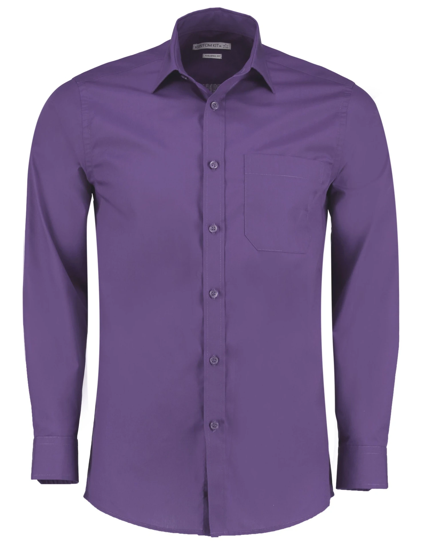 Kustom Kit Tailored Fit Long Sleeve Poplin Shirt 7 Kustom Kit Tailored Fit Long Sleeve Poplin Shirt - Image 7