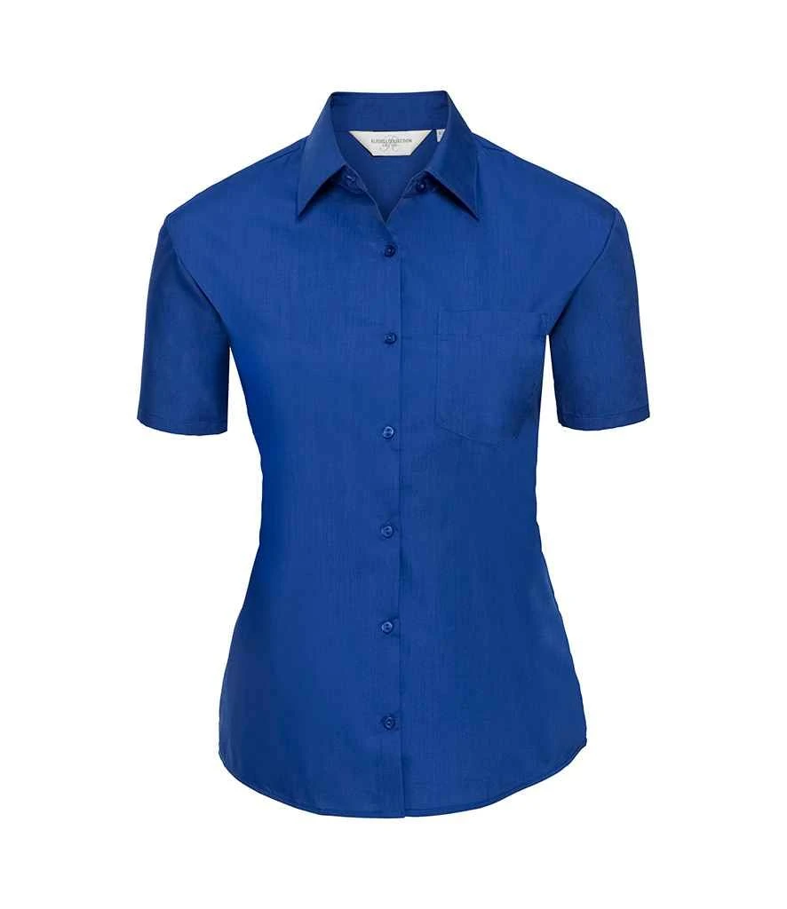 Russell Collection Ladies' Short Sleeve Classic Polycotton Poplin Shirt 11 Russell Collection Ladies' Short Sleeve Classic Polycotton Poplin Shirt - Image 11