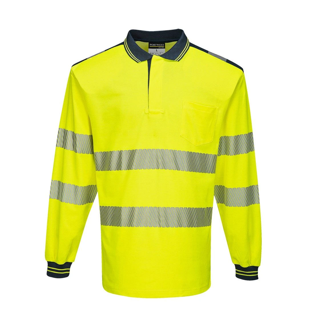 Portwest PW3 Hi-Vis Cotton Comfort Polo Shirt L/S 3 Portwest PW3 Hi-Vis Cotton Comfort Polo Shirt L/S - Image 3