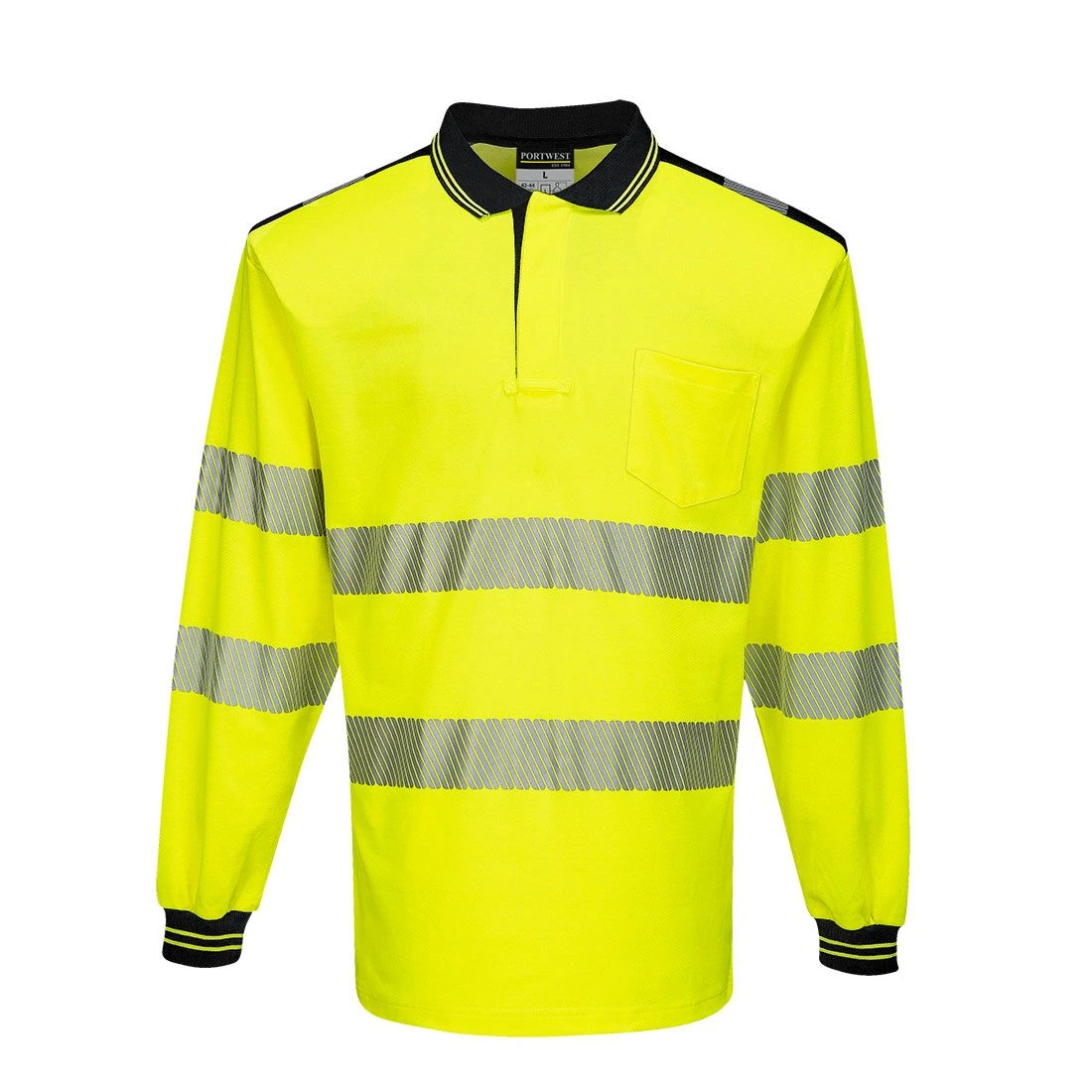 Portwest PW3 Hi-Vis Cotton Comfort Polo Shirt L/S 4 Portwest PW3 Hi-Vis Cotton Comfort Polo Shirt L/S - Image 4