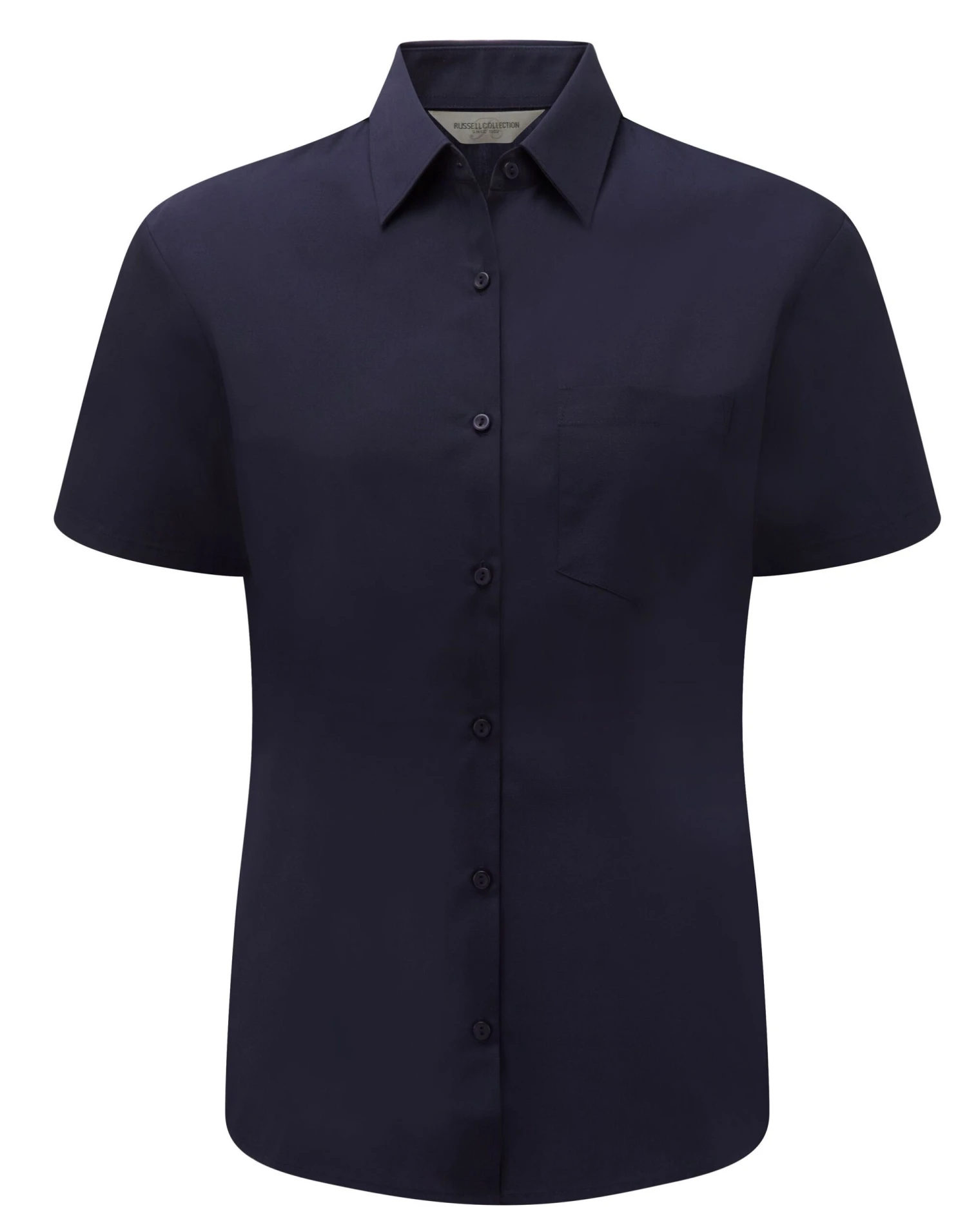 Russell Collection Ladies' Short Sleeve Classic Polycotton Poplin Shirt 6 Russell Collection Ladies' Short Sleeve Classic Polycotton Poplin Shirt - Image 6