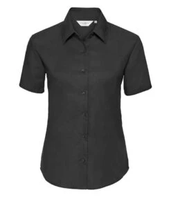 Russell Collection Ladies' Short Sleeve Tailored Oxford Shirt -Outlet Elite Togs Store 1f7101a617cedb46238b3dc3b17e18e9e56cbe28e2c1f0e412781d6f4fcfde79