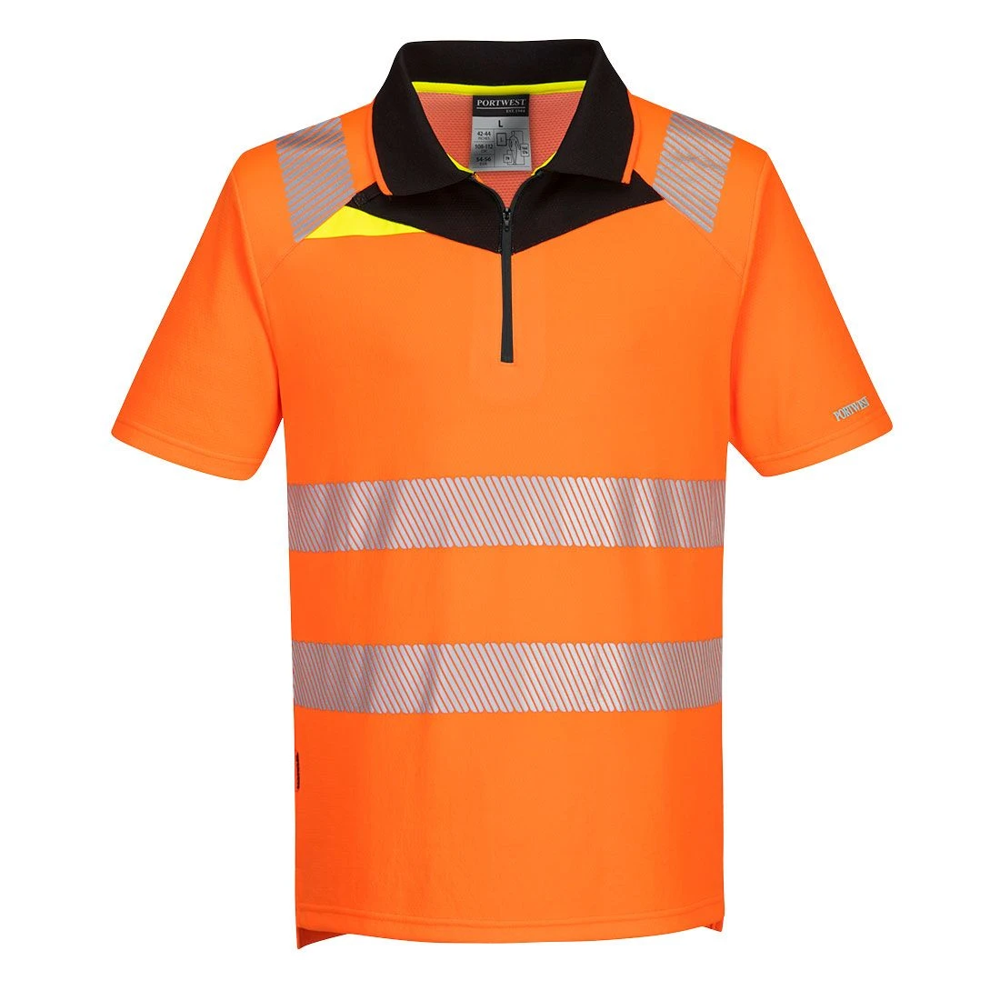 Portwest DX4 Hi-Vis Zip Polo Shirt S/S 1 Portwest DX4 Hi-Vis Zip Polo Shirt S/S