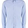 Kustom Kit Slim Fit Long Sleeve Stretch Oxford Shirt
