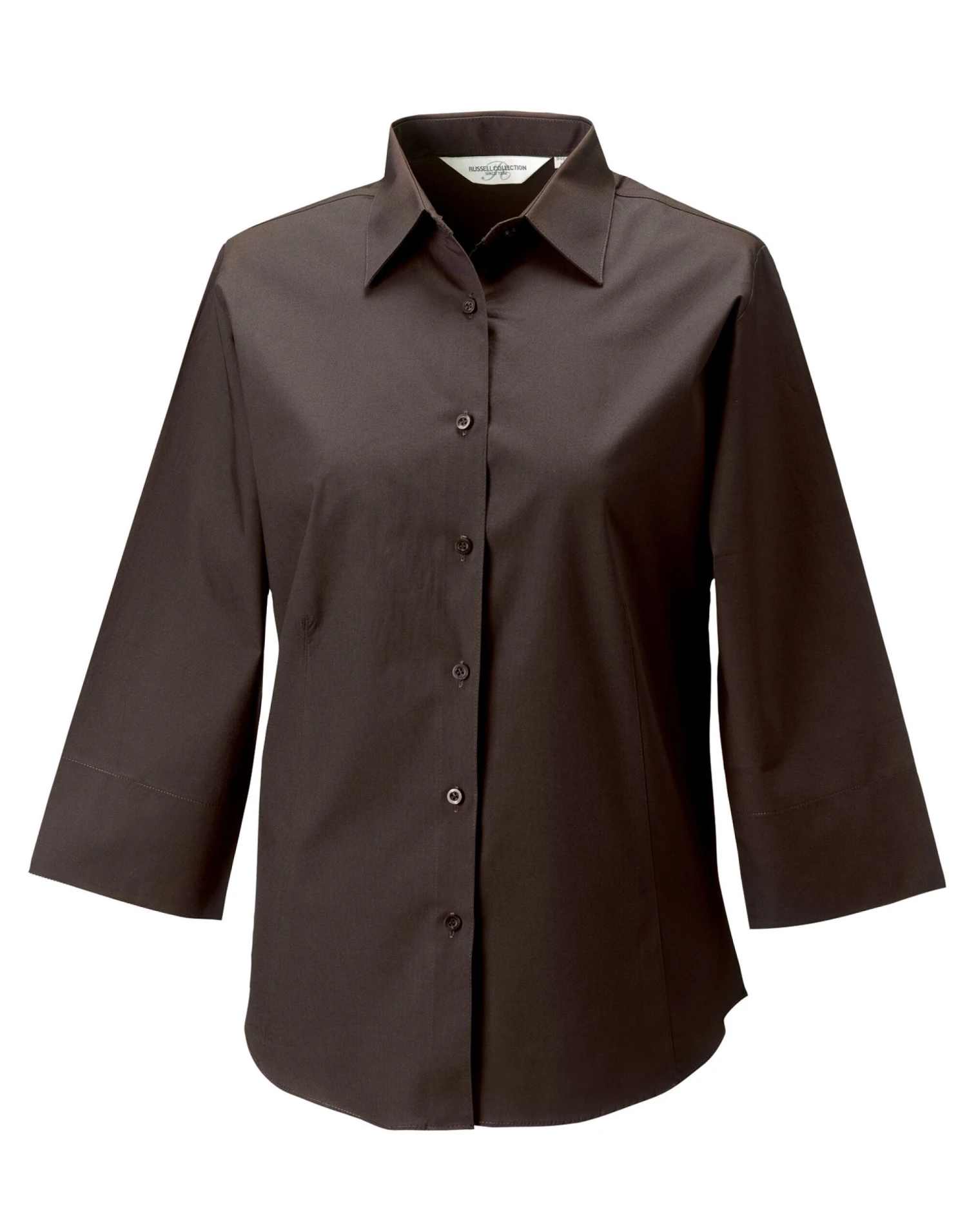 Russell Collection Ladies' 3/4 Sleeve Fitted Stretch Shirt 6 Russell Collection Ladies' 3/4 Sleeve Fitted Stretch Shirt - Image 6
