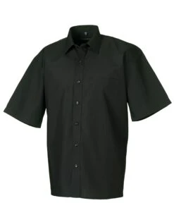 Russell Collection Mens Short Sleeve Classic Polycotton Poplin Shirt