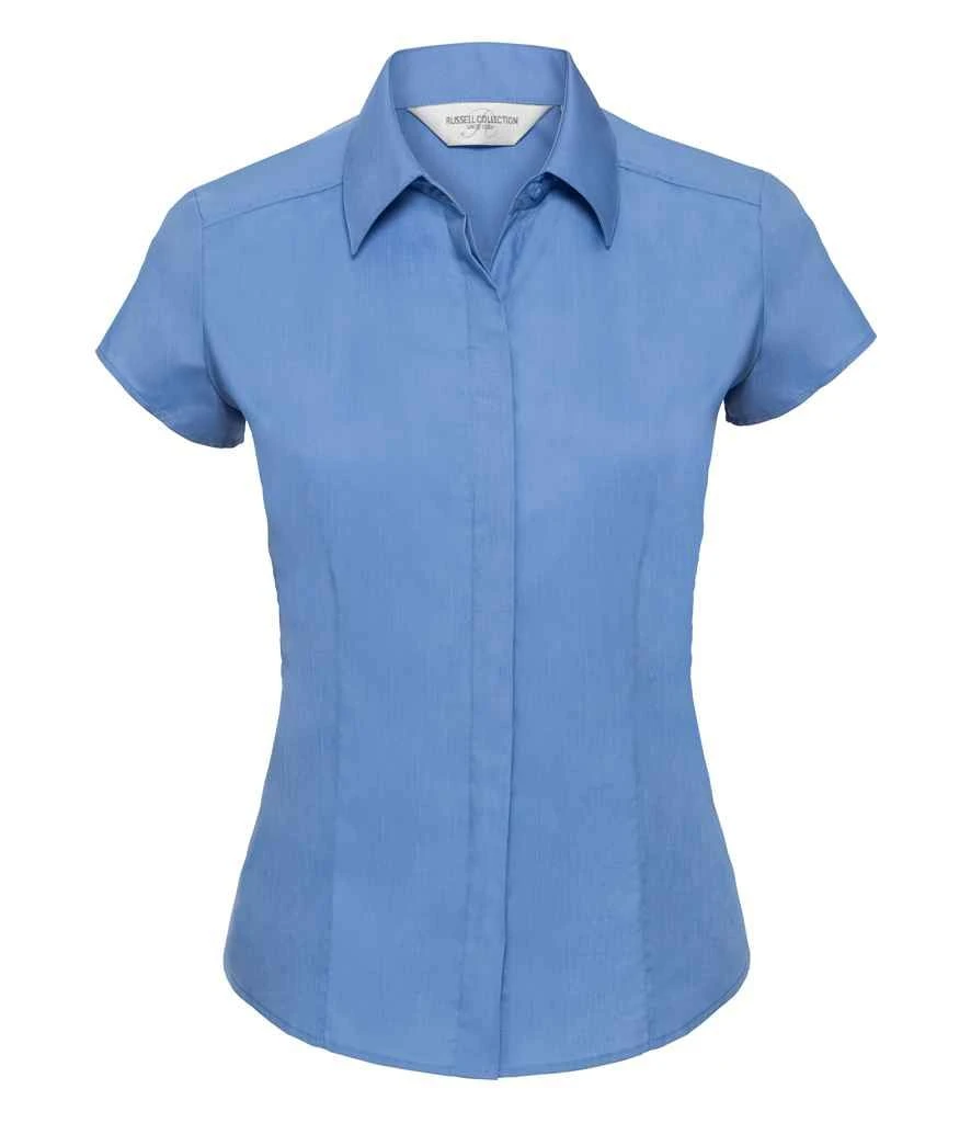 Russell Collection Ladies' Cap Sleeve Fitted Polycotton Poplin Shirt 11 Russell Collection Ladies' Cap Sleeve Fitted Polycotton Poplin Shirt - Image 11