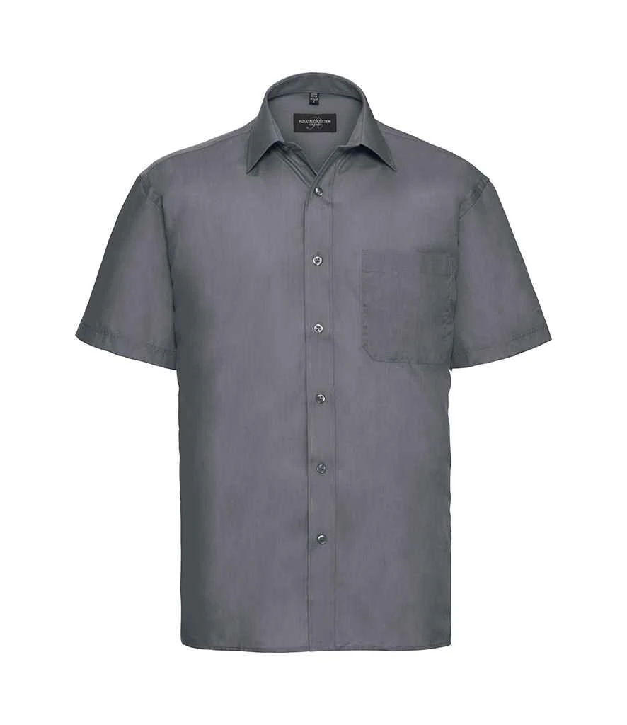 Russell Collection Mens Short Sleeve Classic Polycotton Poplin Shirt 11 Russell Collection Mens Short Sleeve Classic Polycotton Poplin Shirt - Image 11