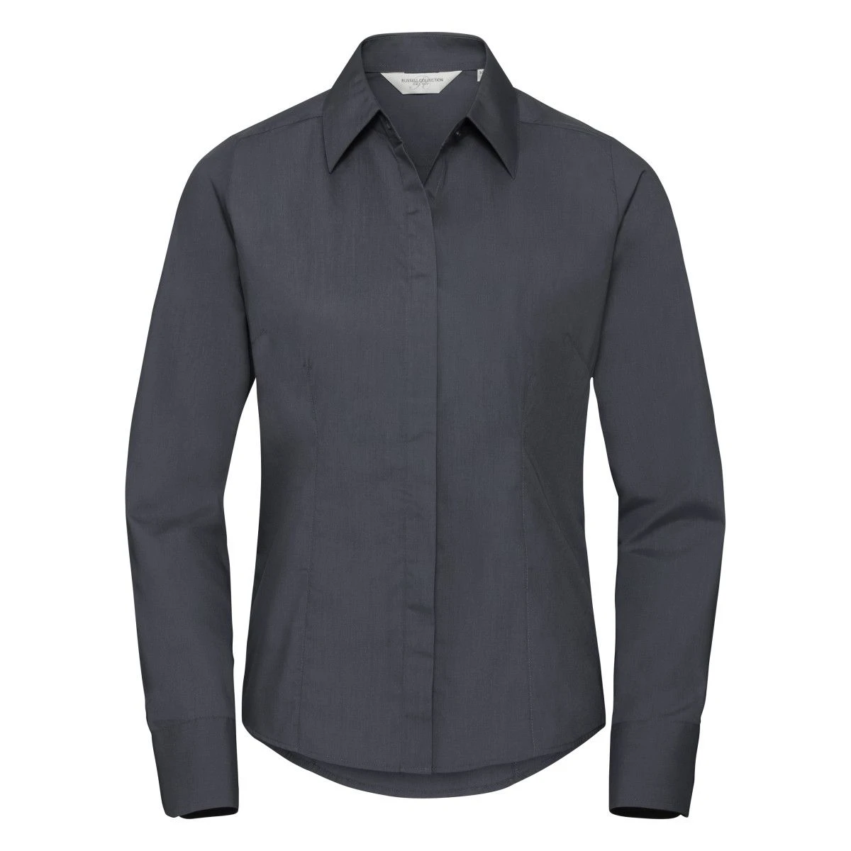 Russell Collection Ladies' Long Sleeve Fitted Polycotton Poplin Shirt 7 Russell Collection Ladies' Long Sleeve Fitted Polycotton Poplin Shirt - Image 7