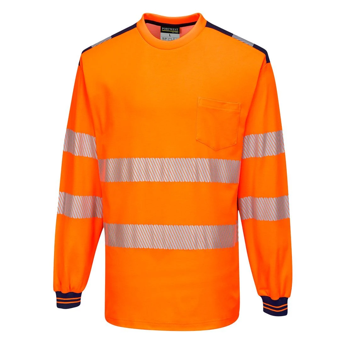 Portwest PW3 Hi-Vis Cotton Comfort T-Shirt L/S 4 Portwest PW3 Hi-Vis Cotton Comfort T-Shirt L/S - Image 4