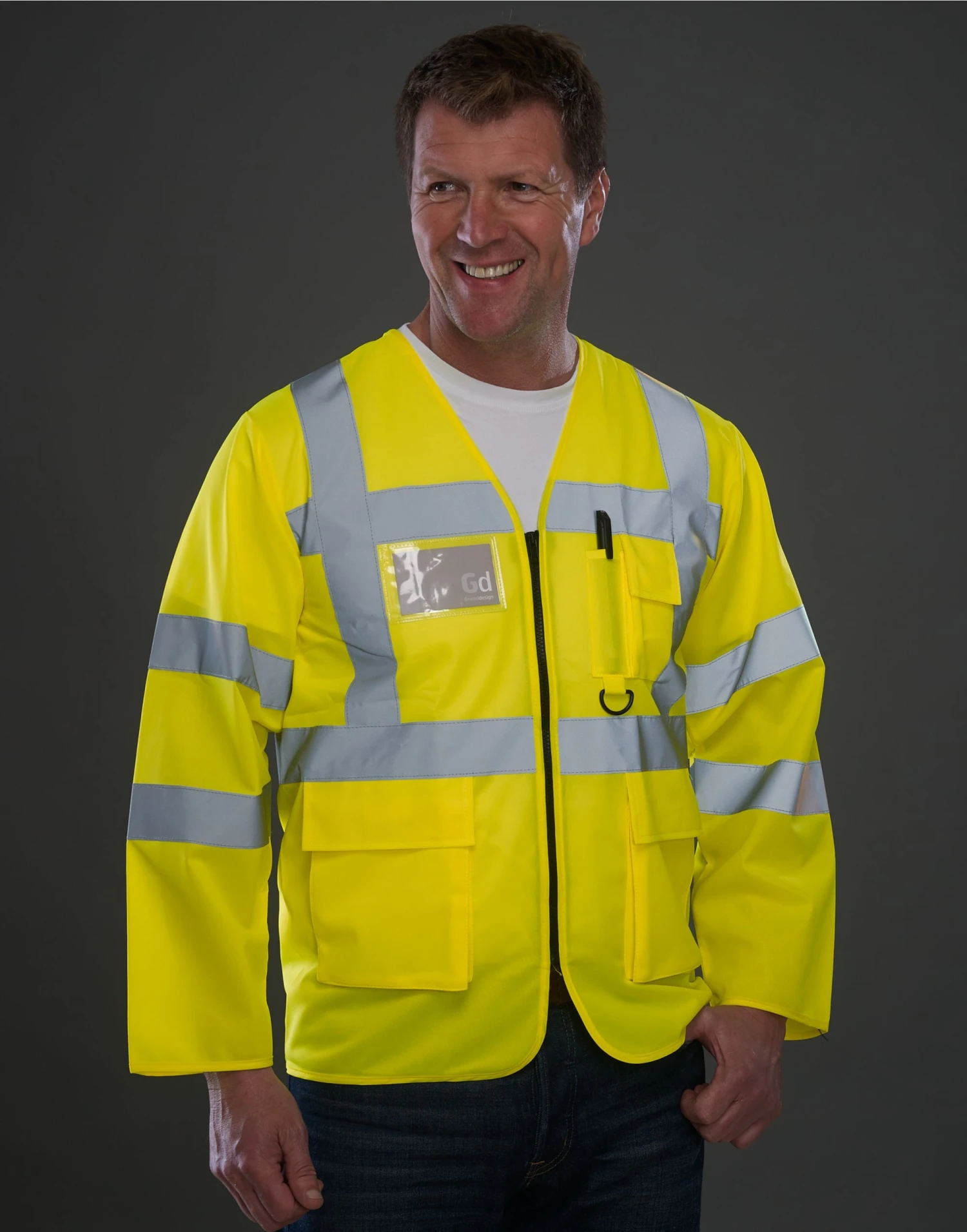 Yoko Hi-Vis Executive Long Sleeve Waistcoat 3 Yoko Hi-Vis Executive Long Sleeve Waistcoat - Image 3