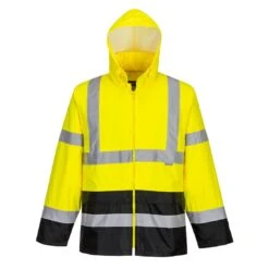 Portwest Hi-Vis Contrast Classic Rain Jacket -Outlet Elite Togs Store 3936f6f270a6648613108782d731fa7639b0aae73e22aafee1dd64d454fb259f