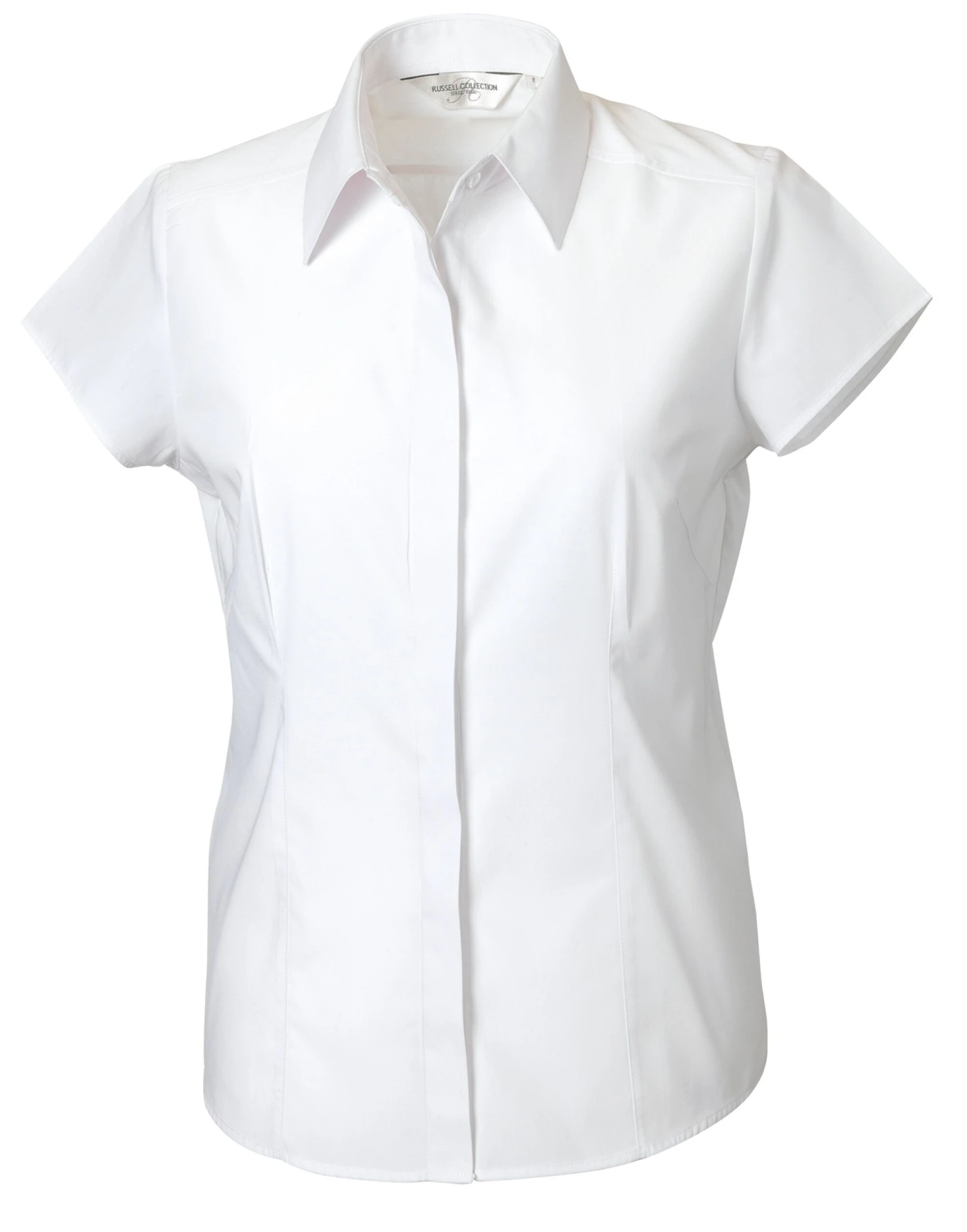 Russell Collection Ladies' Cap Sleeve Fitted Polycotton Poplin Shirt 5 Russell Collection Ladies' Cap Sleeve Fitted Polycotton Poplin Shirt - Image 5
