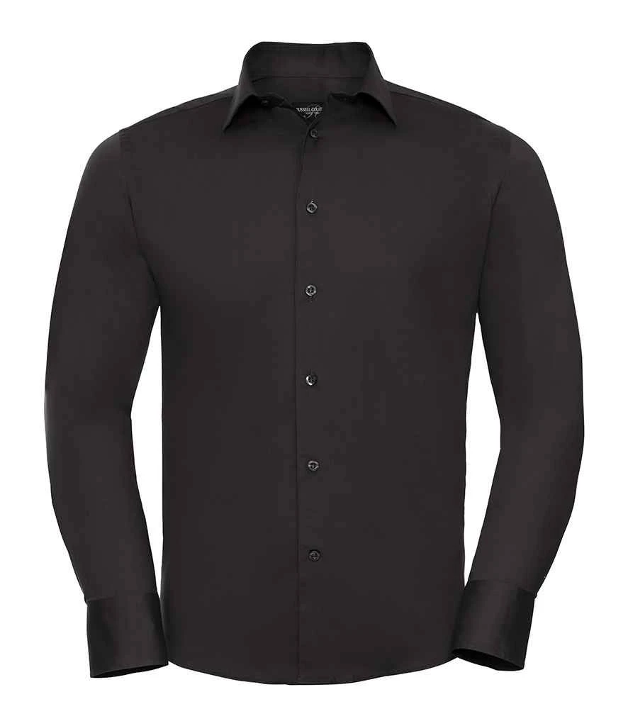 Russell Collection Mens Long Sleeve Fitted Stretch Shirt 2 Russell Collection Mens Long Sleeve Fitted Stretch Shirt - Image 2