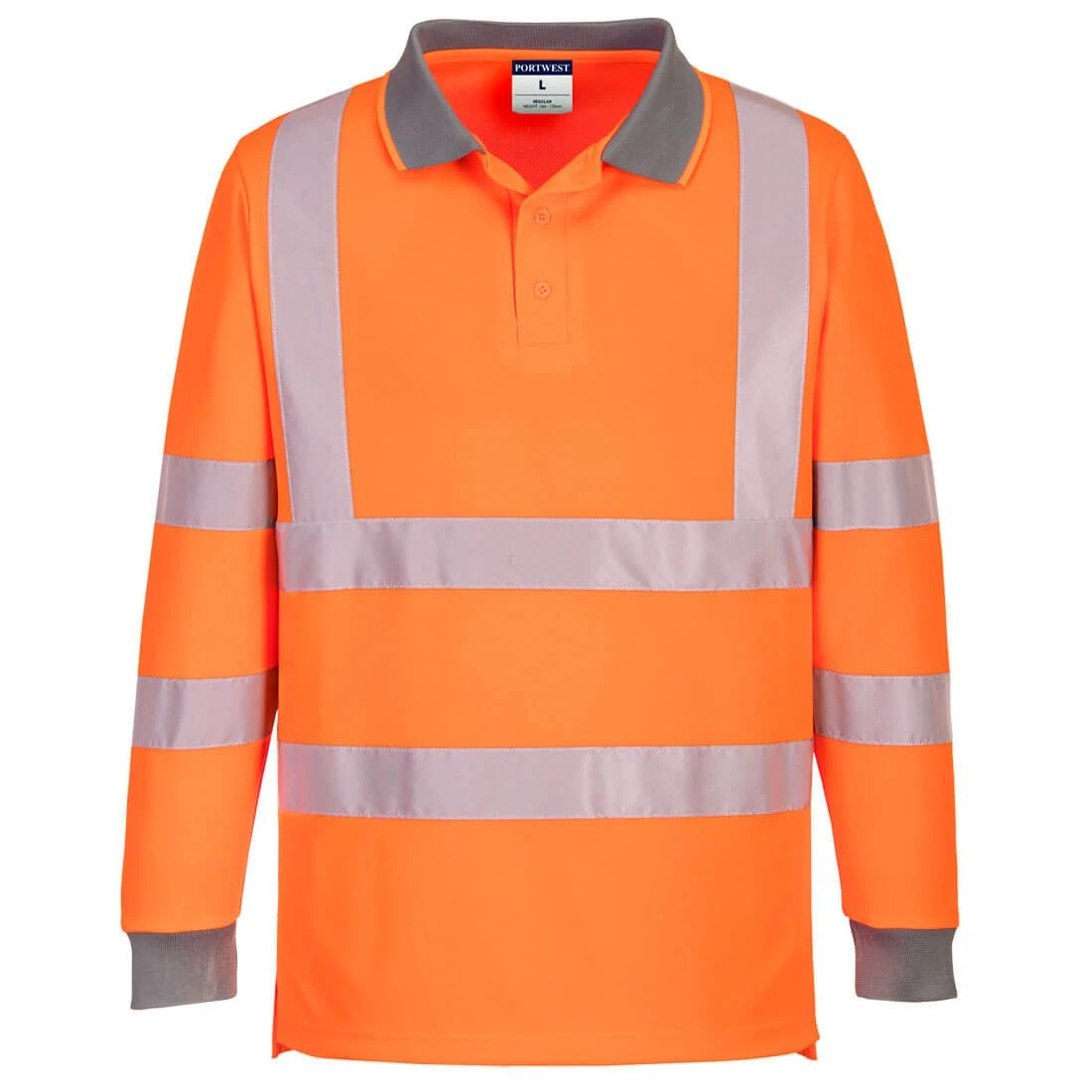 Portwest Eco Hi-Vis Polo Shirt L/S (6 Pack) 2 Portwest Eco Hi-Vis Polo Shirt L/S (6 Pack) - Image 2