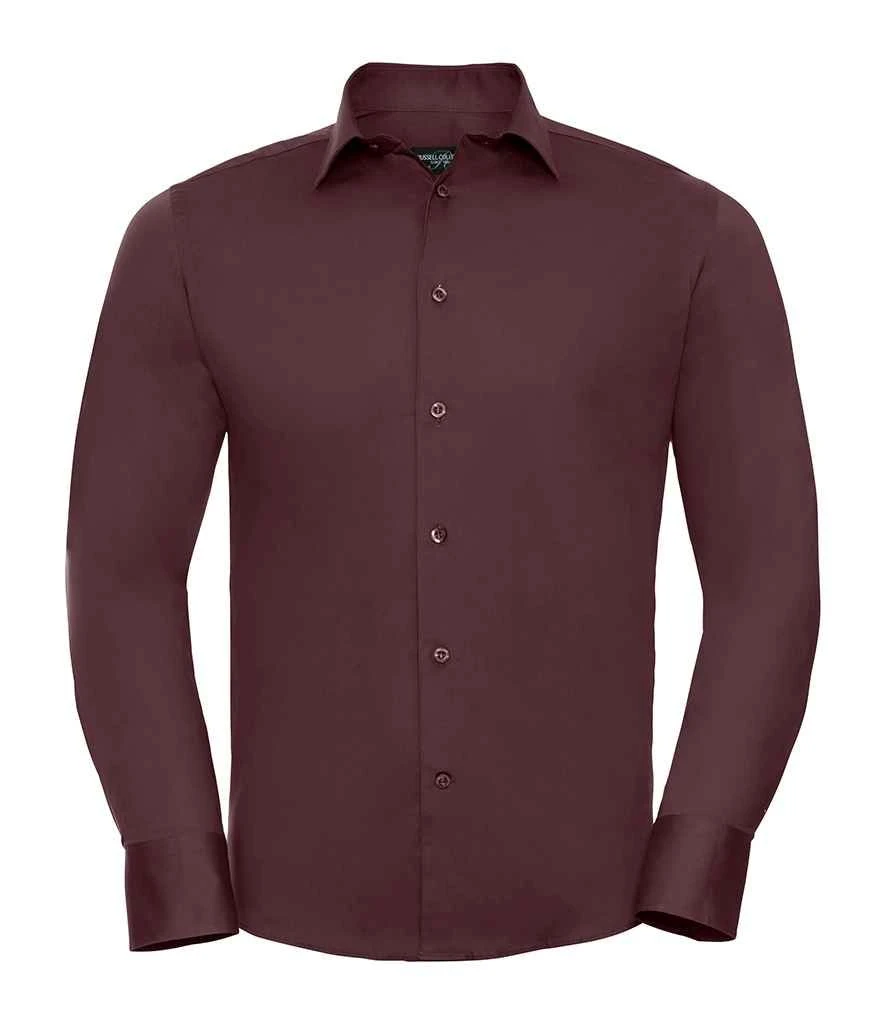 Russell Collection Mens Long Sleeve Fitted Stretch Shirt 6 Russell Collection Mens Long Sleeve Fitted Stretch Shirt - Image 6