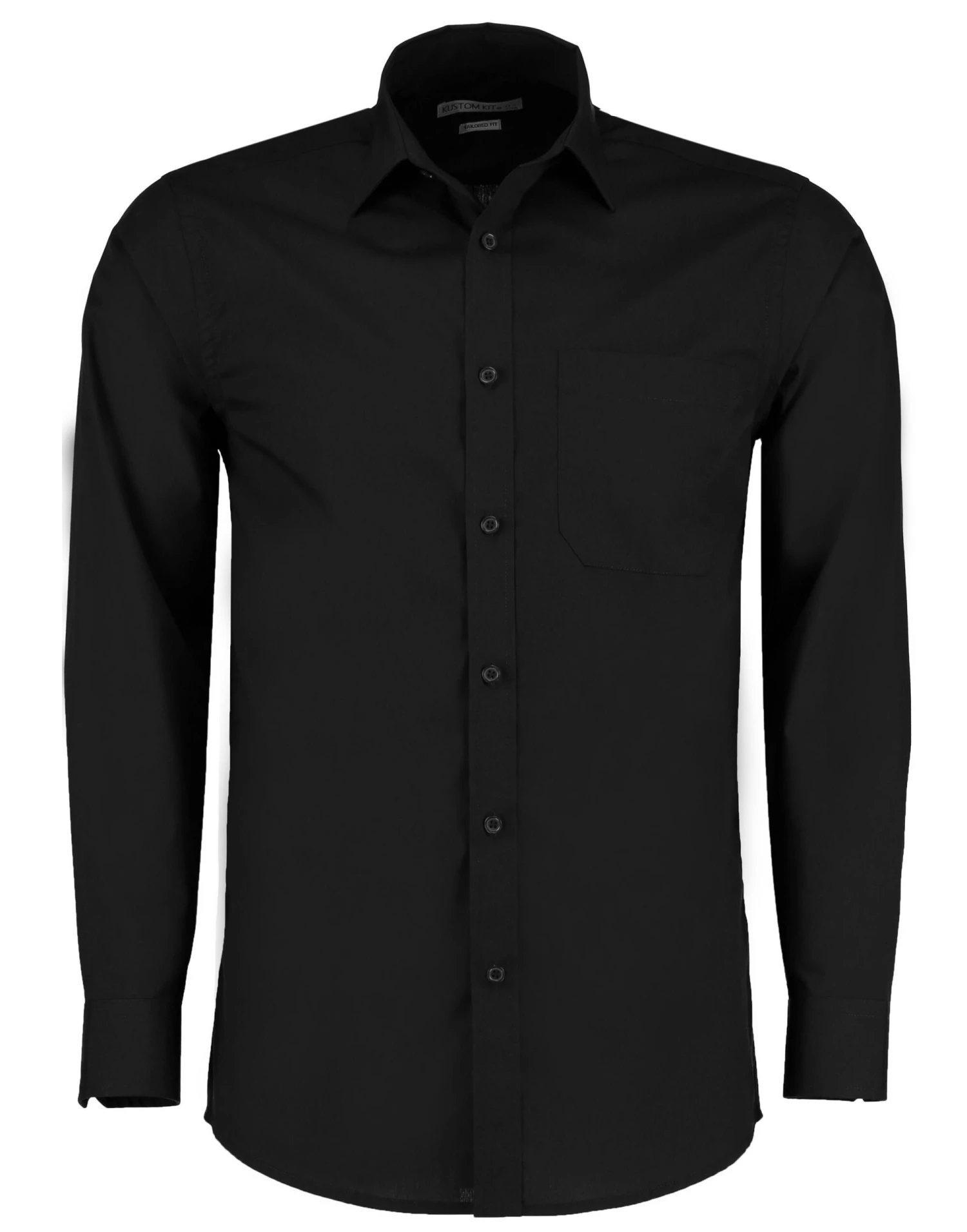 Kustom Kit Tailored Fit Long Sleeve Poplin Shirt 2 Kustom Kit Tailored Fit Long Sleeve Poplin Shirt - Image 2