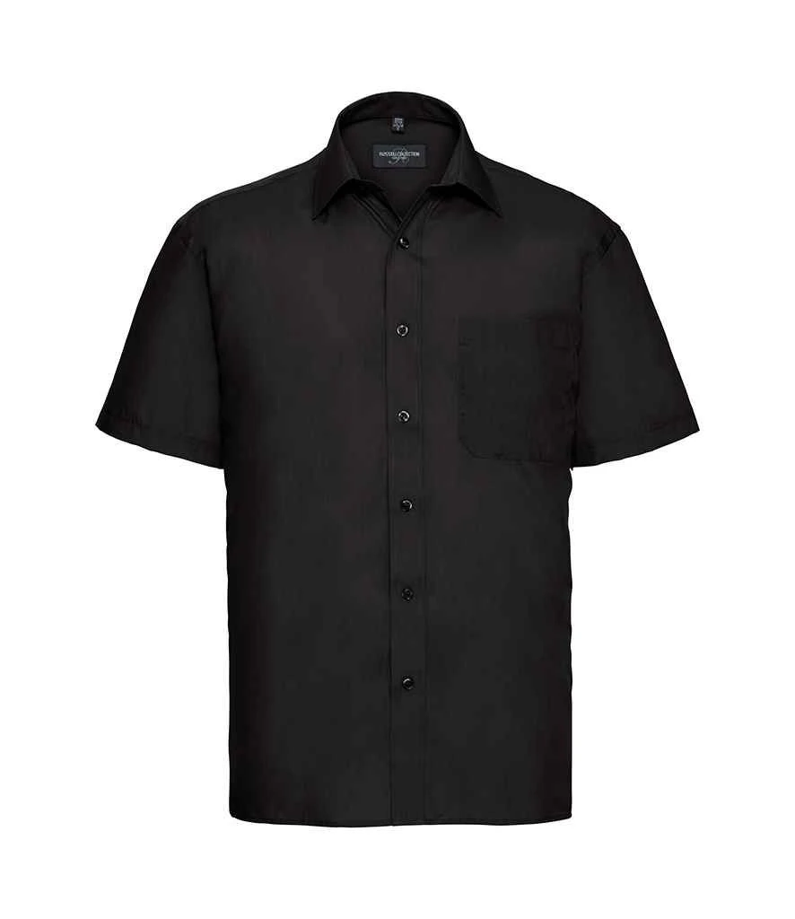 Russell Collection Mens Short Sleeve Classic Polycotton Poplin Shirt 3 Russell Collection Mens Short Sleeve Classic Polycotton Poplin Shirt - Image 3