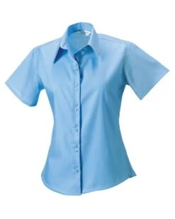 Russell Collection Ladies' Short Sleeve Tailored Ultimate Non-Iron Shirt -Outlet Elite Togs Store 5f9274dbd6800a5027a6f0cbb2a526ce7d14a6eba48cd8c027c2db23117ed76b
