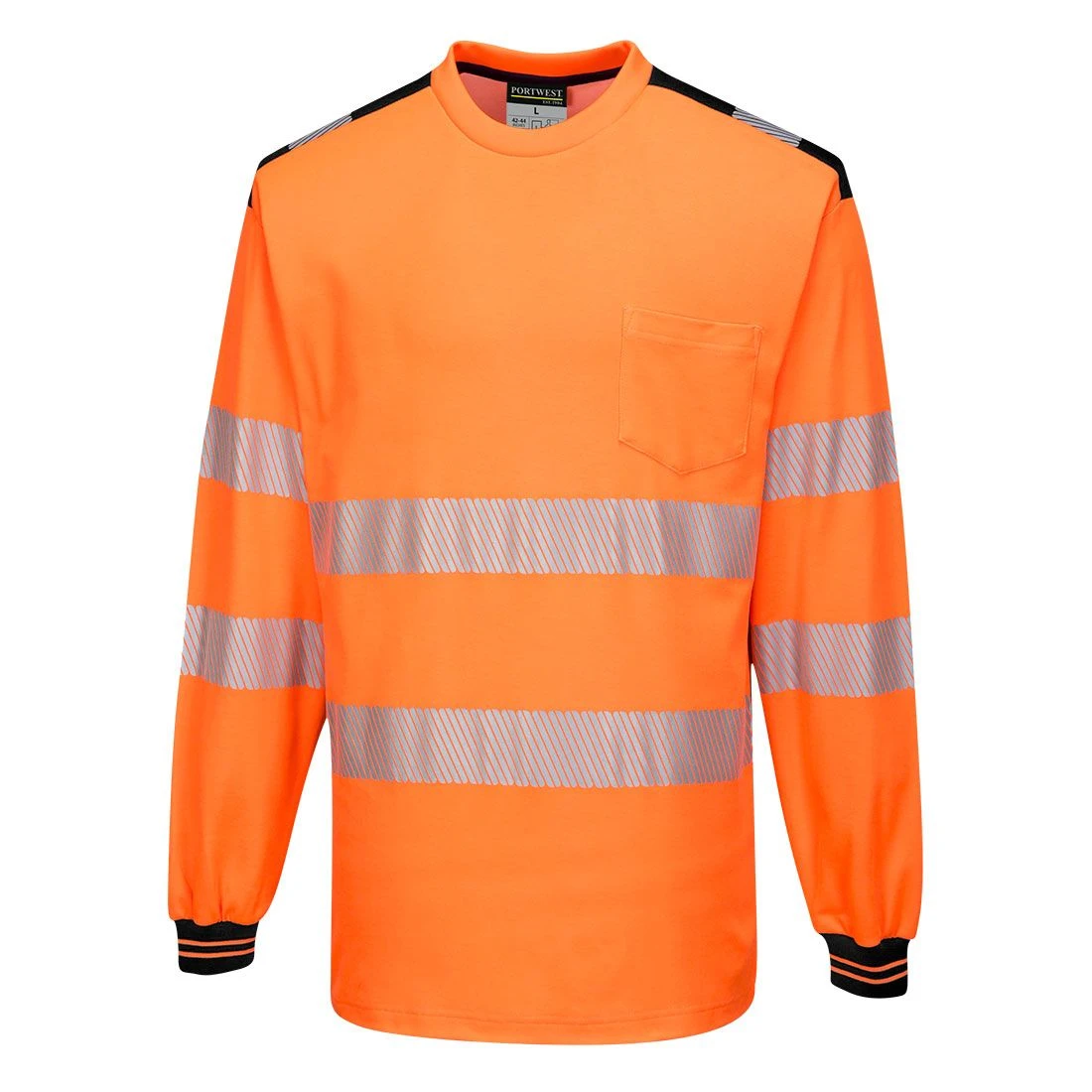 Portwest PW3 Hi-Vis Cotton Comfort T-Shirt L/S 2 Portwest PW3 Hi-Vis Cotton Comfort T-Shirt L/S - Image 2