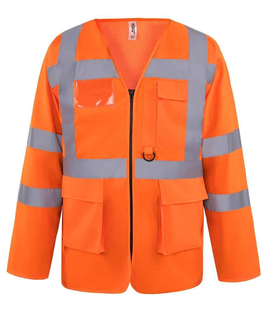 Yoko Hi-Vis Executive Long Sleeve Waistcoat 2 Yoko Hi-Vis Executive Long Sleeve Waistcoat - Image 2