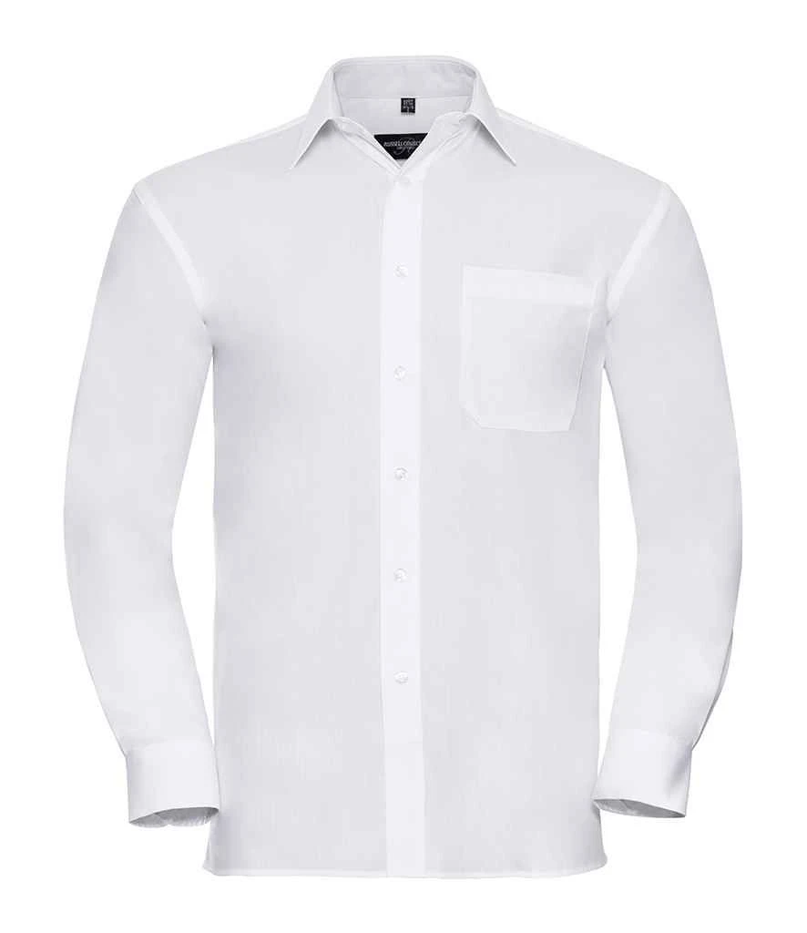 Russell Collection Mens Long Sleeve Classic Pure Cotton Poplin Shirt 6 Russell Collection Mens Long Sleeve Classic Pure Cotton Poplin Shirt - Image 6