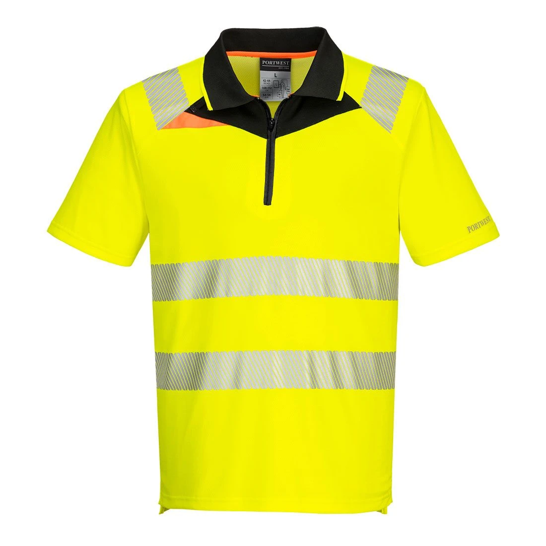 Portwest DX4 Hi-Vis Zip Polo Shirt S/S 2 Portwest DX4 Hi-Vis Zip Polo Shirt S/S - Image 2