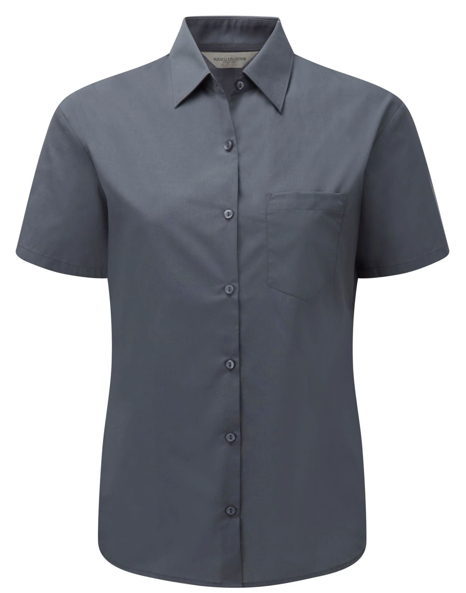 Russell Collection Ladies' Short Sleeve Classic Polycotton Poplin Shirt 8 Russell Collection Ladies' Short Sleeve Classic Polycotton Poplin Shirt - Image 8