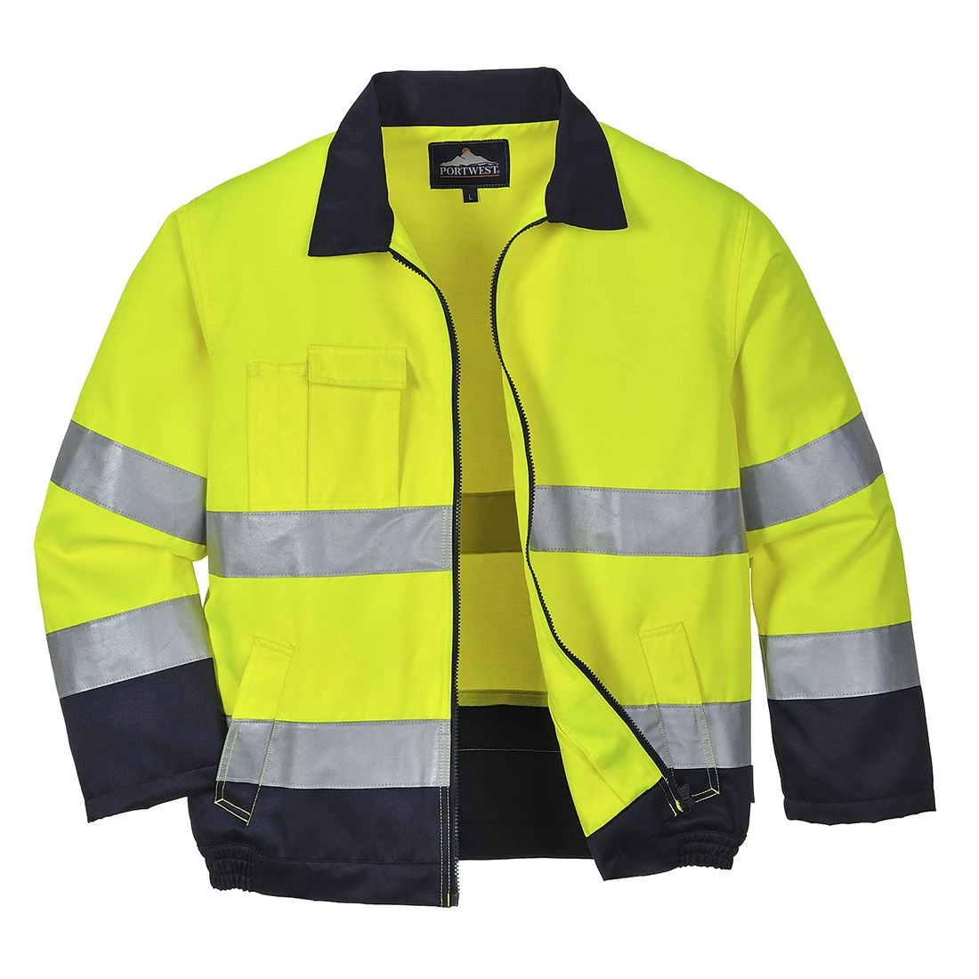 Portwest Madrid Hi-Vis Contrast Bomber Jacket 2 Portwest Madrid Hi-Vis Contrast Bomber Jacket - Image 2