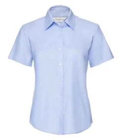 Russell Collection Ladies' Short Sleeve Tailored Oxford Shirt -Outlet Elite Togs Store 90e13e928b83f24d859c1fe0a95ed36d3dcfd33c9879debbb943f421de5efcdf