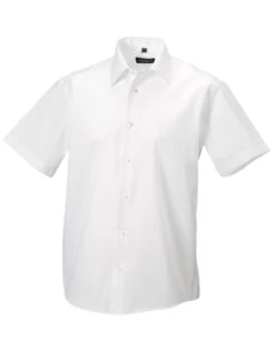 Russell Collection Mens Short Sleeve Tailored Ultimate Non-Iron Shirt