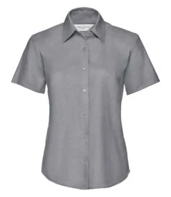 Russell Collection Ladies' Short Sleeve Tailored Oxford Shirt -Outlet Elite Togs Store a093532c6020ac8615217c82cf8f2755930b516c42abec1d9557da88fbaa7bf2