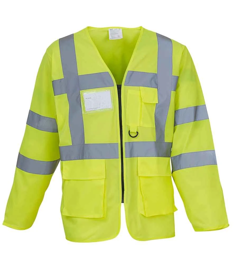 Yoko Hi-Vis Executive Long Sleeve Waistcoat 5 Yoko Hi-Vis Executive Long Sleeve Waistcoat - Image 5