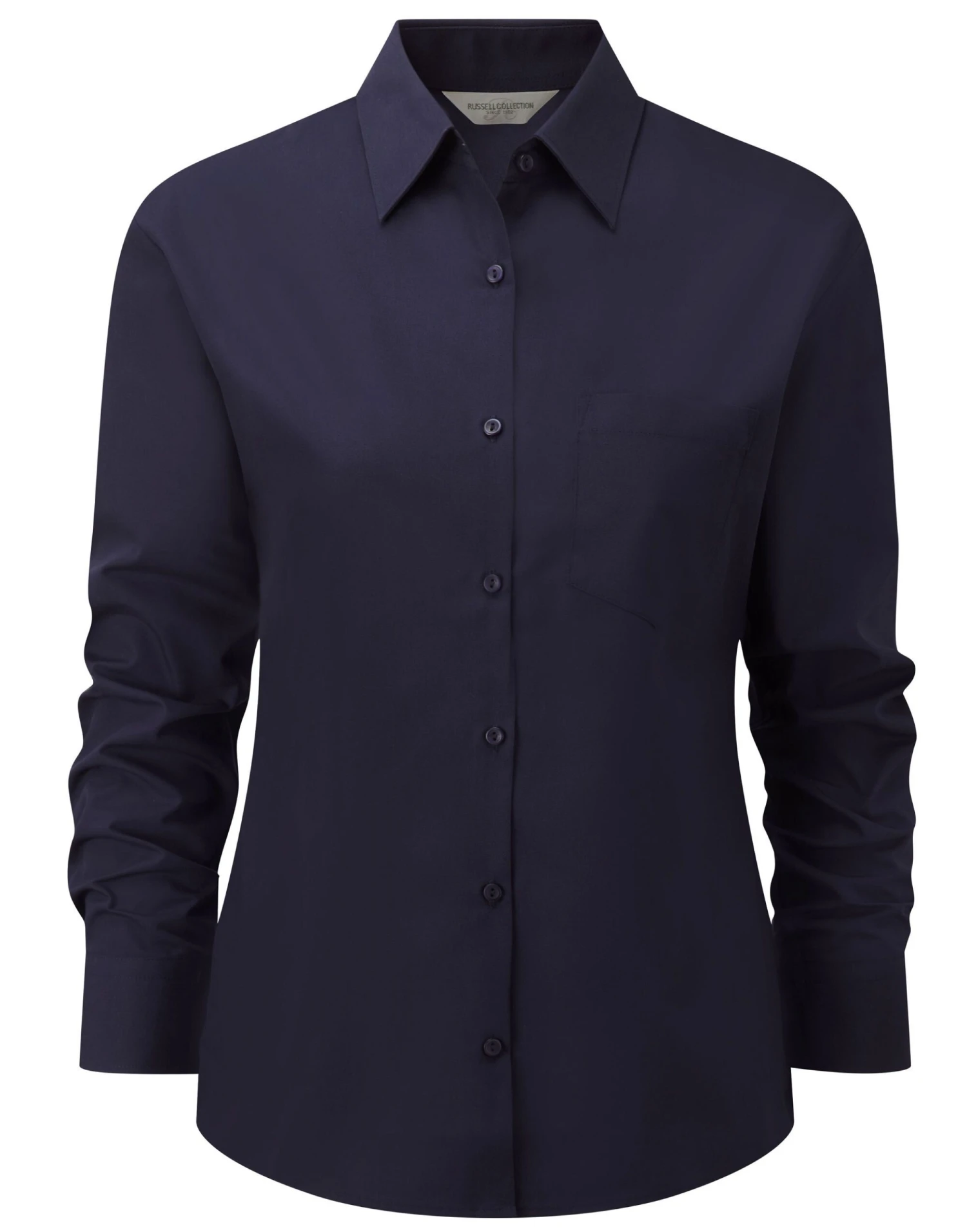 Russell Collection Ladies' Long Sleeve Classic Polycotton Poplin Shirt 6 Russell Collection Ladies' Long Sleeve Classic Polycotton Poplin Shirt - Image 6