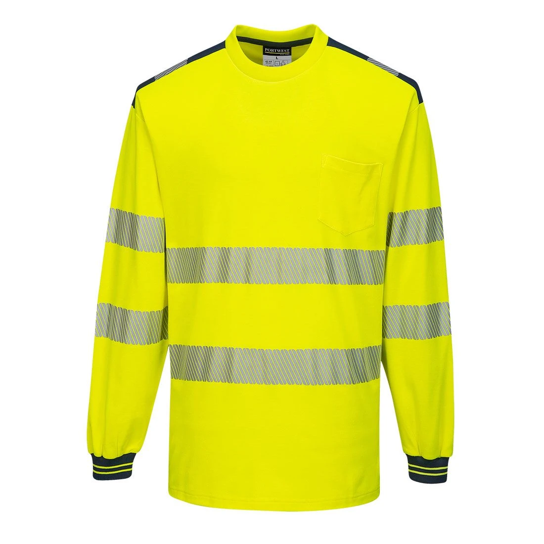 Portwest PW3 Hi-Vis Cotton Comfort T-Shirt L/S 3 Portwest PW3 Hi-Vis Cotton Comfort T-Shirt L/S - Image 3