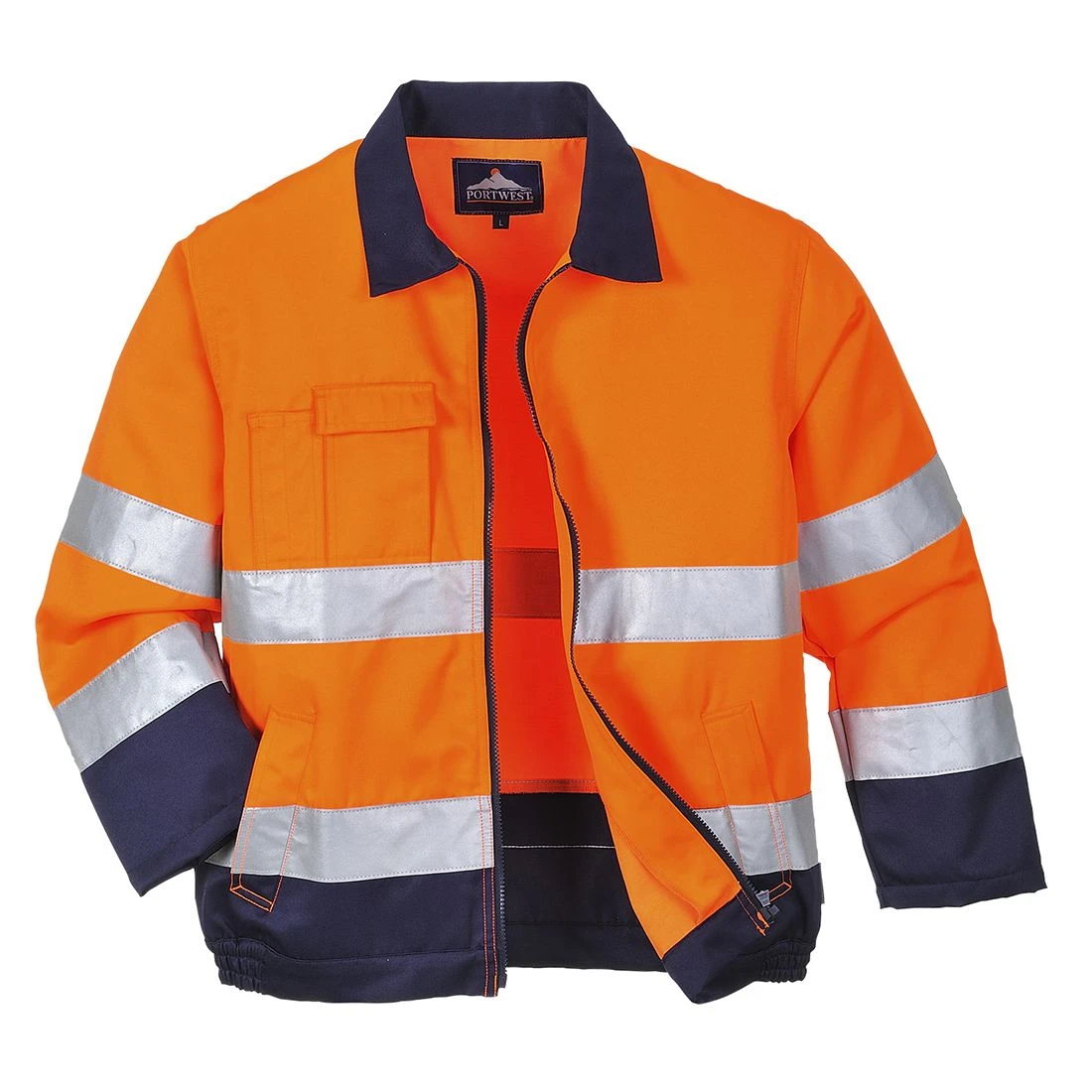 Portwest Madrid Hi-Vis Contrast Bomber Jacket 1 Portwest Madrid Hi-Vis Contrast Bomber Jacket