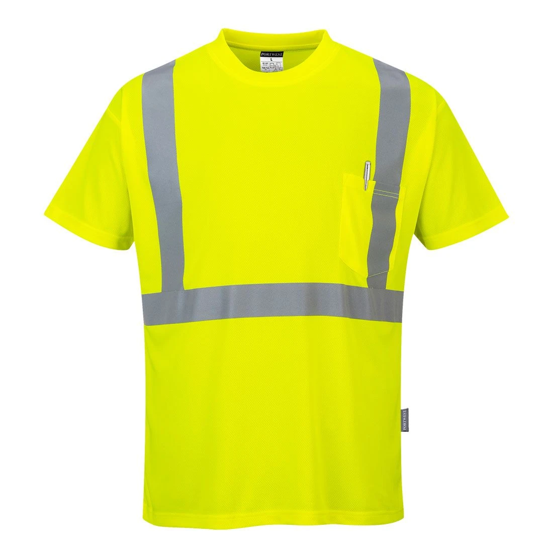Portwest Hi-Vis Pocket T-Shirt 1 Portwest Hi-Vis Pocket T-Shirt
