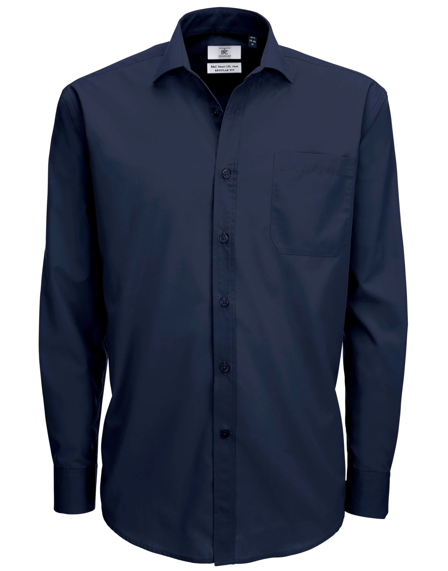 B&C Mens Smart Long Sleeve Poplin Shirt 4 B&C Mens Smart Long Sleeve Poplin Shirt - Image 4