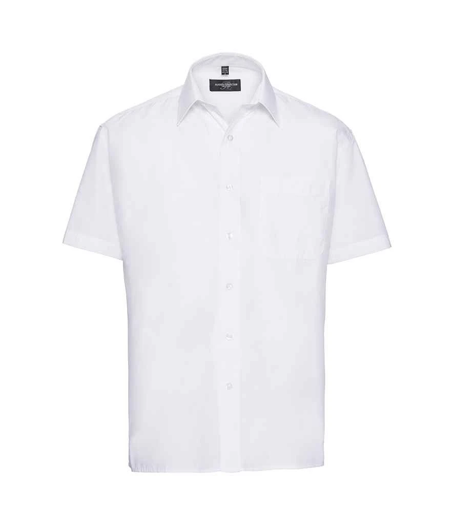 Russell Collection Mens Short Sleeve Classic Polycotton Poplin Shirt 14 Russell Collection Mens Short Sleeve Classic Polycotton Poplin Shirt - Image 14