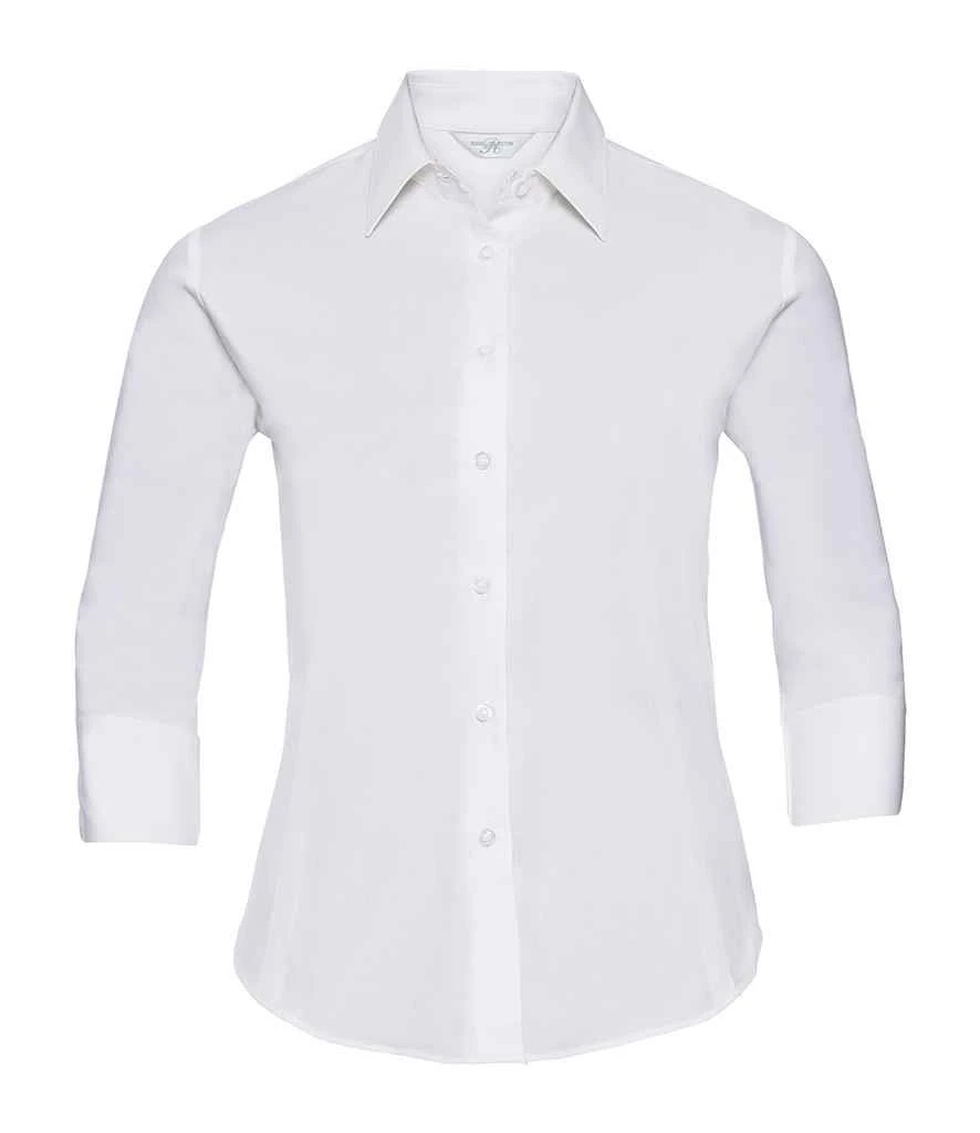 Russell Collection Ladies' 3/4 Sleeve Fitted Stretch Shirt 8 Russell Collection Ladies' 3/4 Sleeve Fitted Stretch Shirt - Image 8