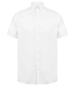 Henbury Modern Short Sleeve Slim Fit Oxford Shirt -Outlet Elite Togs Store ccab5839fe98df26f67bec25e7f1dad8276f466c87cf63fb9308ae0dac2c7db4