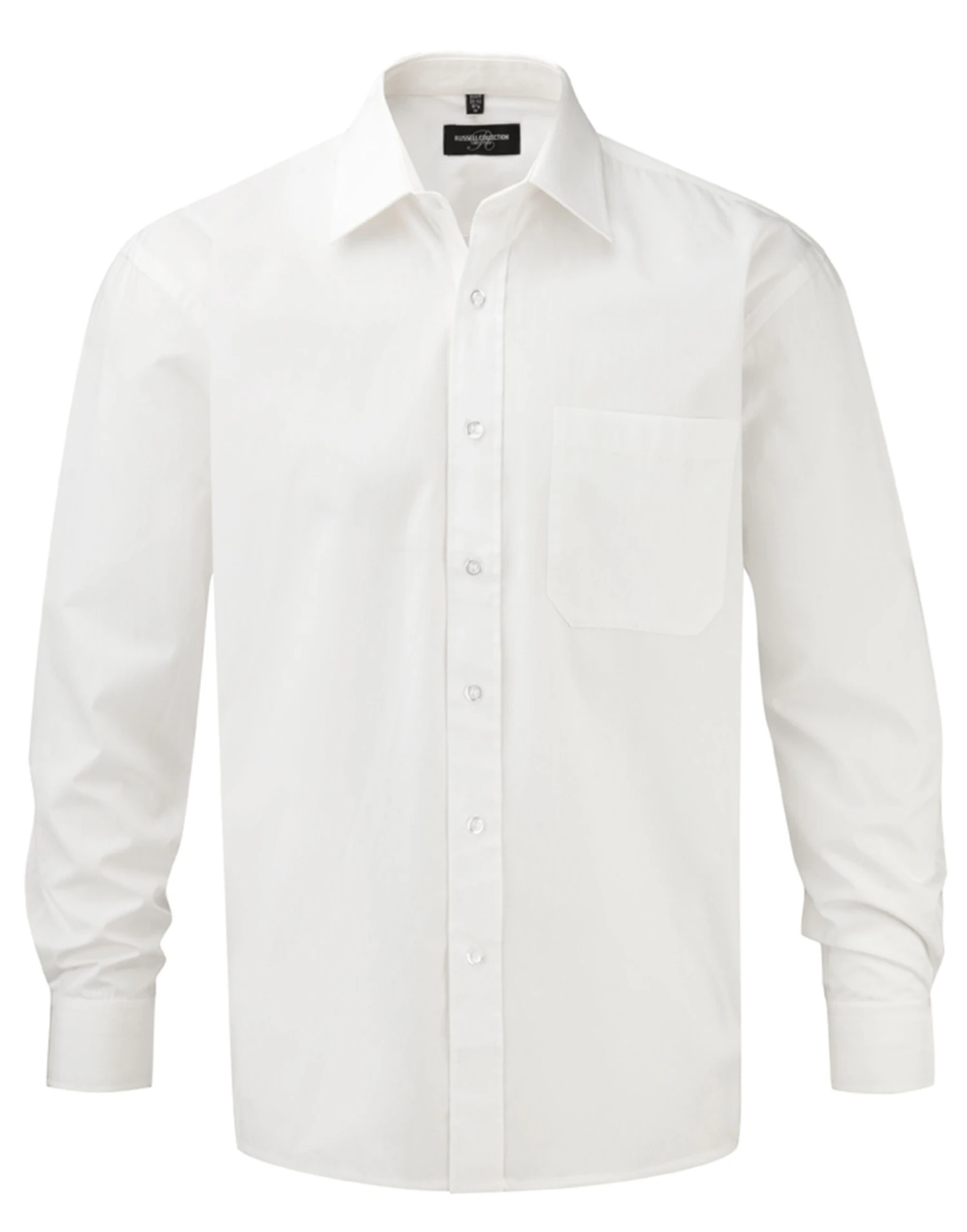 Russell Collection Mens Long Sleeve Classic Pure Cotton Poplin Shirt 5 Russell Collection Mens Long Sleeve Classic Pure Cotton Poplin Shirt - Image 5