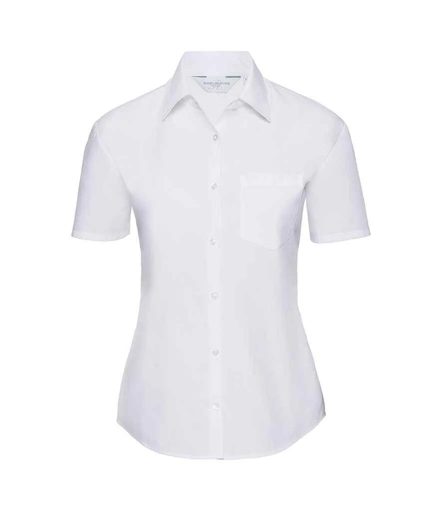 Russell Collection Ladies' Short Sleeve Classic Polycotton Poplin Shirt 14 Russell Collection Ladies' Short Sleeve Classic Polycotton Poplin Shirt - Image 14