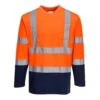 Portwest Hi-Vis Cotton Comfort Contrast T-Shirt L/S