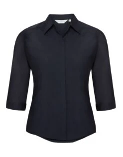 Russell Collection Ladies' 3/4 Sleeve Fitted Polycotton Poplin Shirt -Outlet Elite Togs Store edb1d0e599289543b8824ca340915a65d9e390b7cf053ad47f3156f3384ec03b
