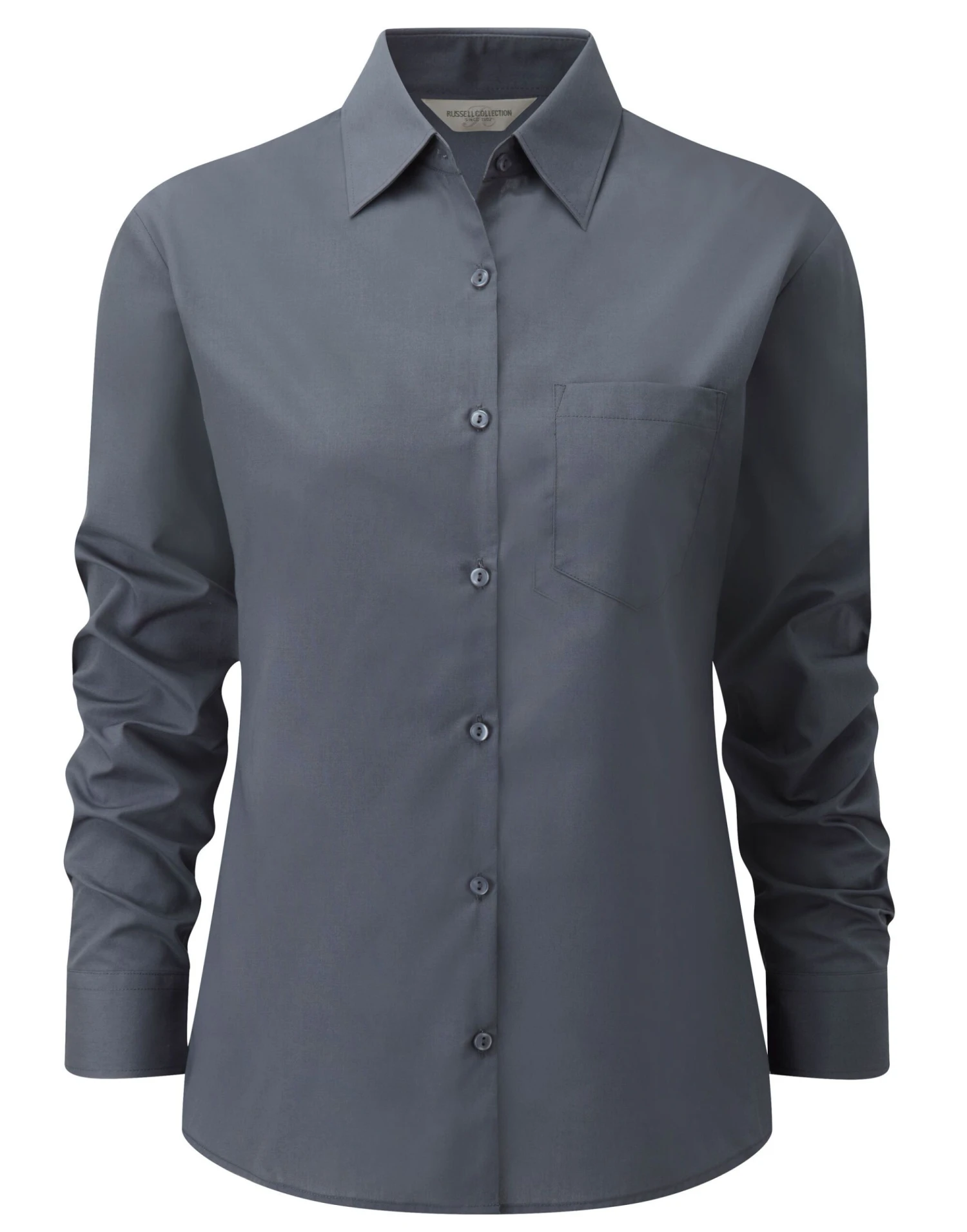 Russell Collection Ladies' Long Sleeve Classic Polycotton Poplin Shirt 8 Russell Collection Ladies' Long Sleeve Classic Polycotton Poplin Shirt - Image 8